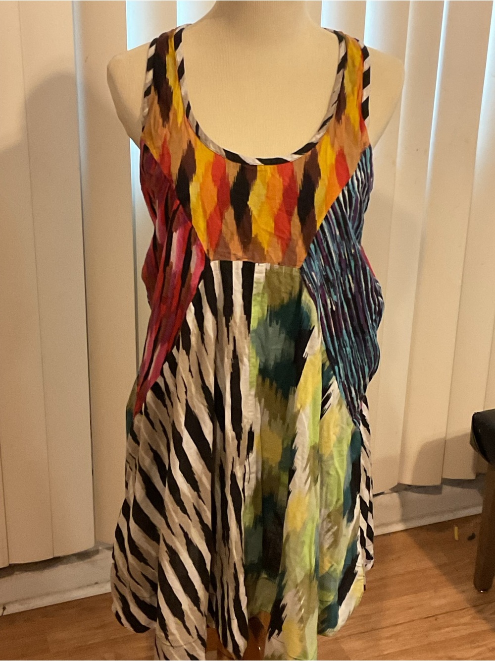 Varna DESIRE Colorblock Patchwork Sleeveless Summer Dress - Multicolor M.